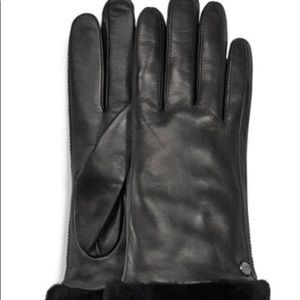 UGG Women’s classic Smart Leather gloves w/ sherling cuff~Size S/P~NWT